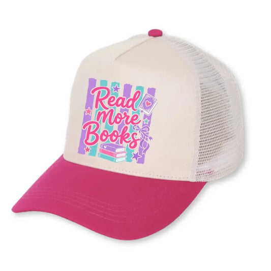 Read More Books Hat Pink with Purple Stripes