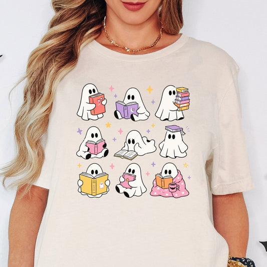 Reading Ghosts - Halloween Bookish T-Shirt