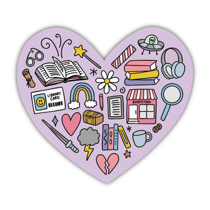 Reading Heart Sticker Kyn You Believe It