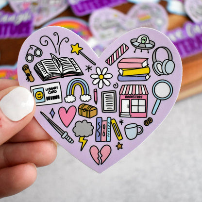 Reading Heart Sticker Kyn You Believe It