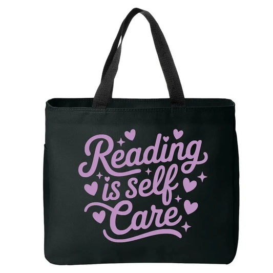 Reading Is Self-Care Bookish Tote Bag for Book Lovers