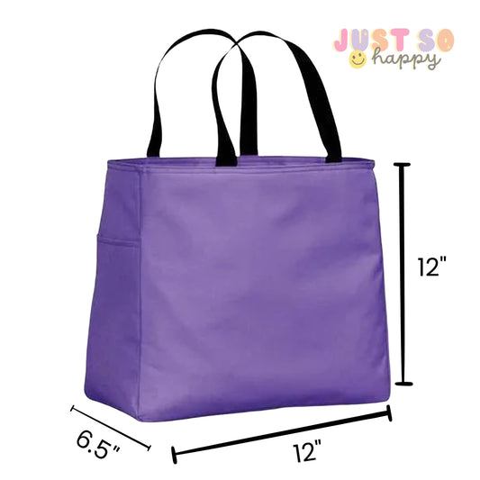 Reading Skeleton Purple - Halloween Bookish Tote Bag