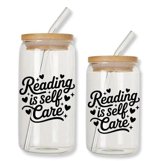 Reading is Self Care Cup 16 oz. or 20 oz. Glass Can