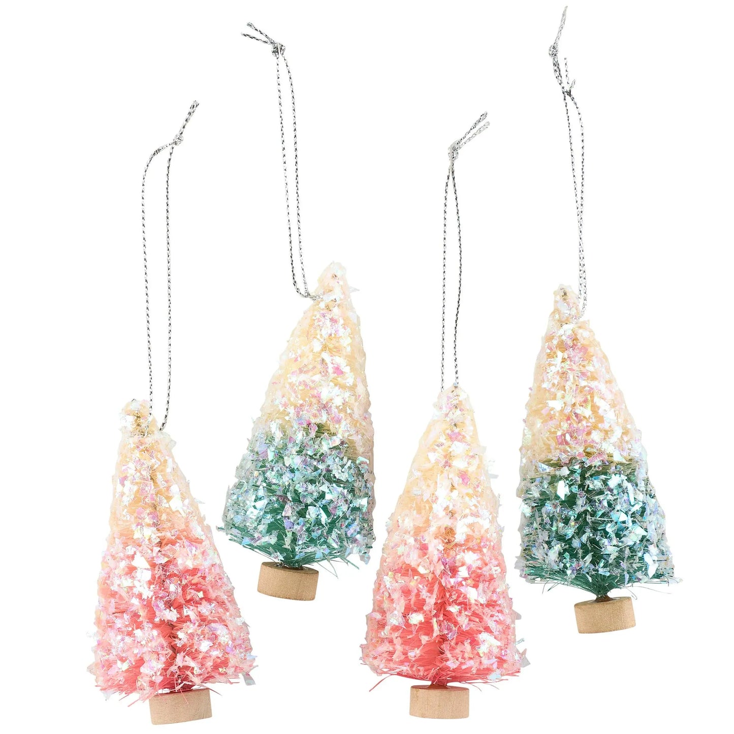 Retro Bottle Brush Tree Set - Christmas Ornaments