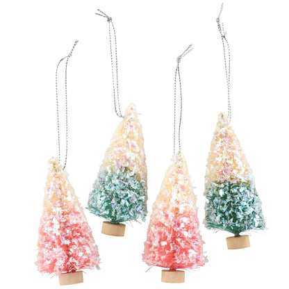 Retro Bottle Brush Tree Set - Christmas Ornaments