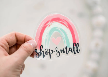 Shop Small Clear, Vinyl Sticker, 3x3 in - Just So Happy