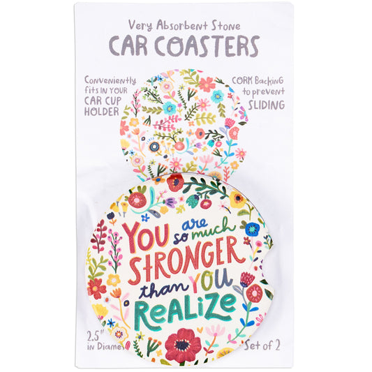 So Much Stronger Car Coasters Primitives by Kathy