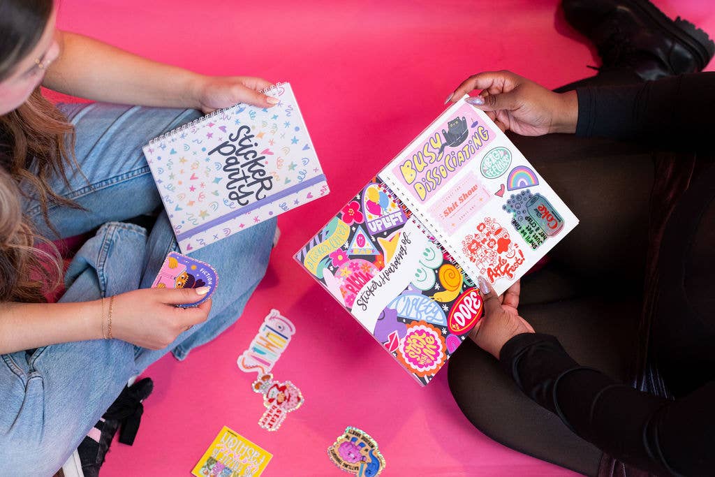 Sticker Party Album – Rainbow Reusable Sticker Book NatterDoodle