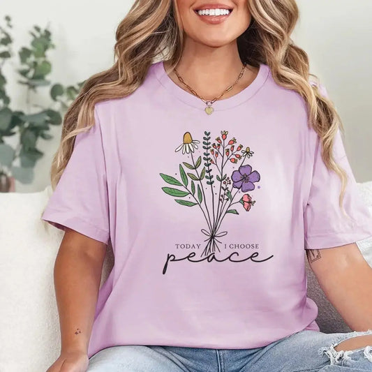 Today I Choose Peace T-Shirt Floral