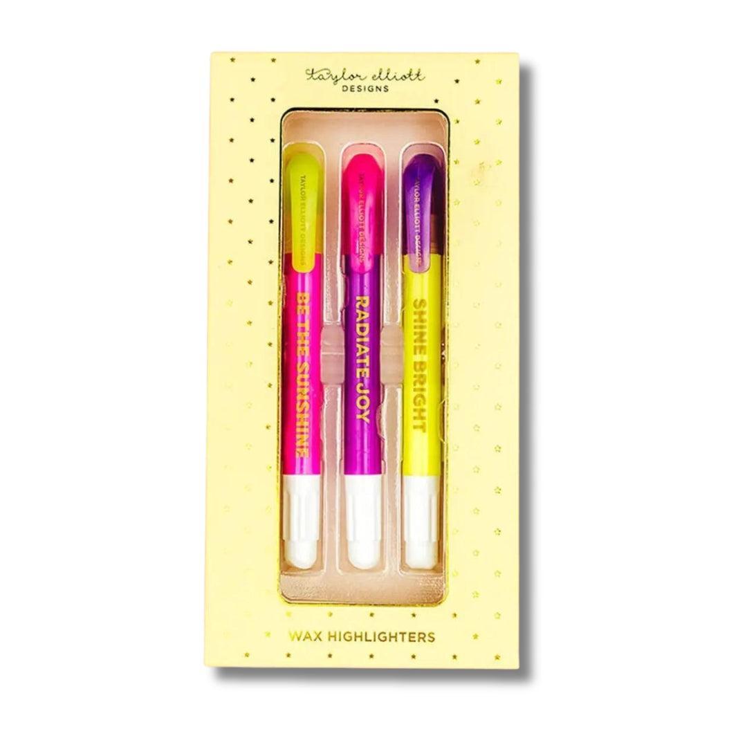 Wax Highlighter Set - Motivational - Asst Clrs - 3 Piece Set Taylor Elliott Designs