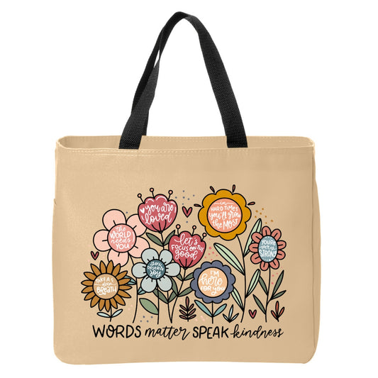 Positivity Floral Tote Bags