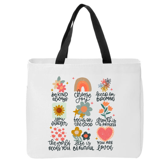 Positivity Floral Tote Bags