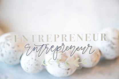 Entrepreneur Floral, Clear Vinyl Sticker 3 inch