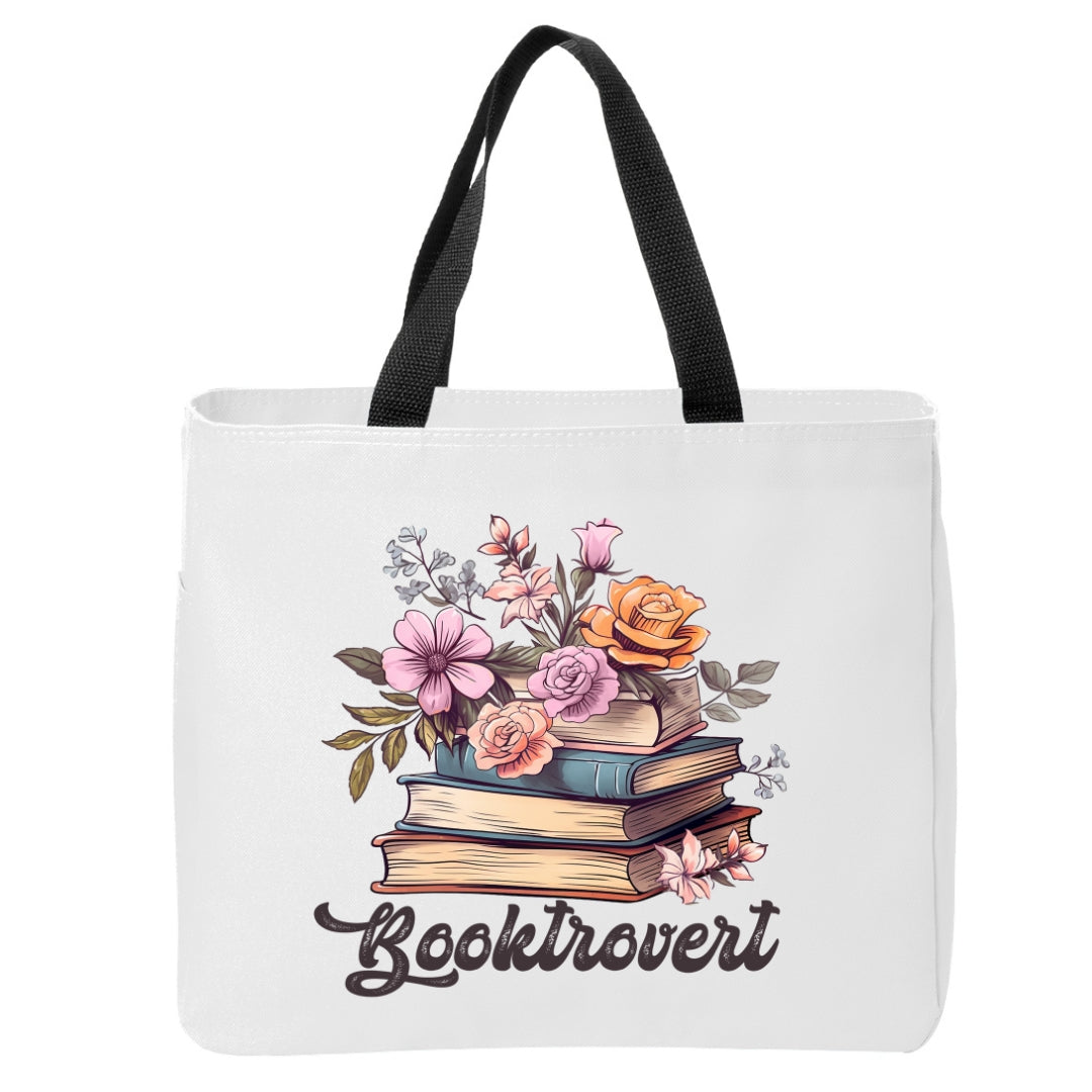 Booktrovert Floral Bookish Bookish Tote Bag