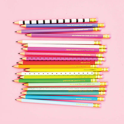 Pencil Set - Motivational - Asst Colors - 22 Pcs