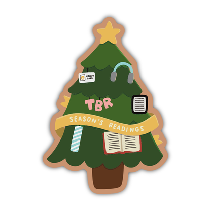 Bookish Christmas Tree Sticker - Season's Readings