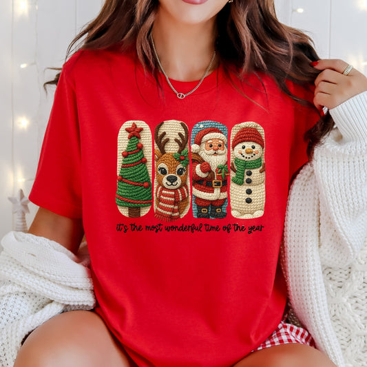 It's the Most Wonderful Time of the Year Christmas T-Shirt - Faux Yarn