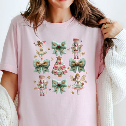 Nutcracker Coquette Christmas T-Shirt - Faux Yarn