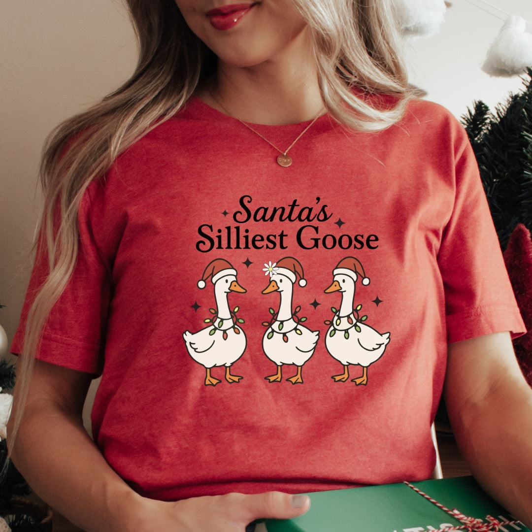 Santa's Silliest Goose Christmas T-Shirt