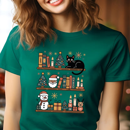Bookish Christmas Shelf T-Shirt
