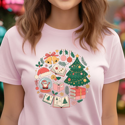 Bookish Snow Globe Christmas T-Shirt