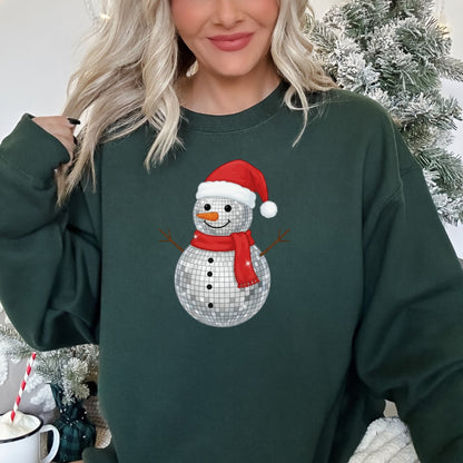 Disco Ball Snowman Christmas Sweatshirt