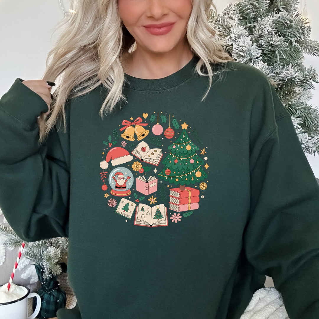 Bookish Snow Globe Christmas Sweatshirt