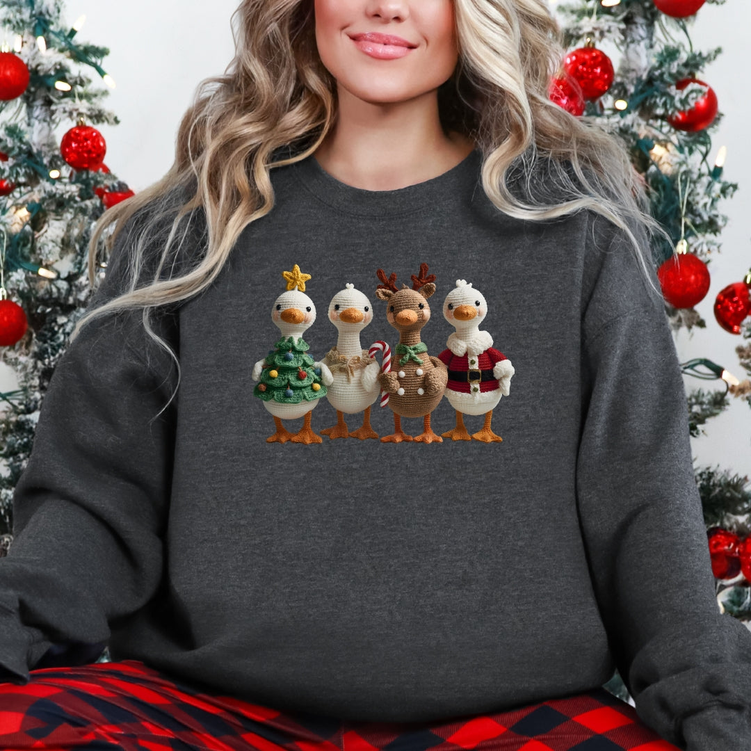 Silly Goose Gang Christmas Sweatshirt - Faux Yarn