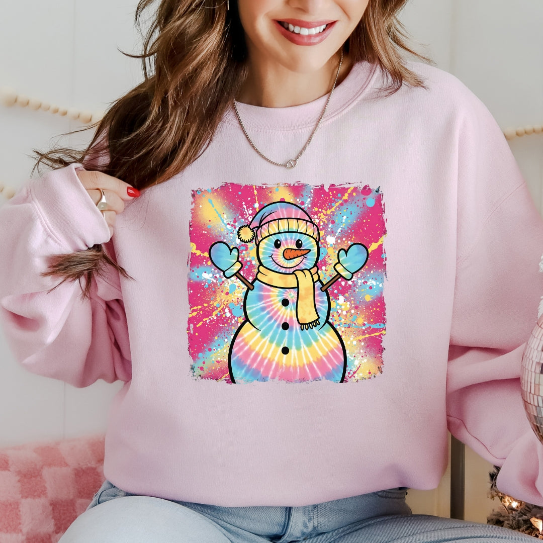 Tie Dye Snowman Christmas Sweatshirt