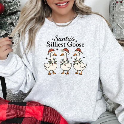 Santa's Silliest Goose Christmas Sweatshirt