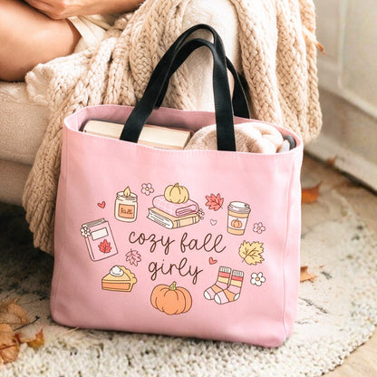 Cozy Fall Girly Pink - Halloween Tote Bag