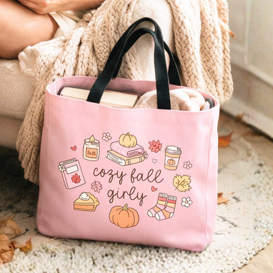 Cozy Fall Girly Pink - Halloween Tote Bag