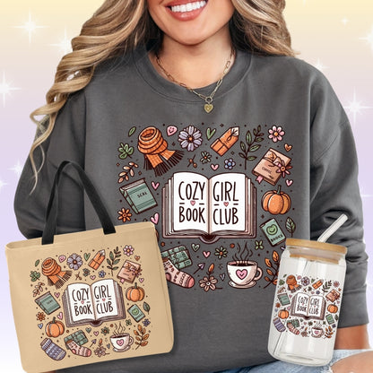 Cozy Girl Book Club Collection Sweatshirt Bundle - Includes All 3 Items