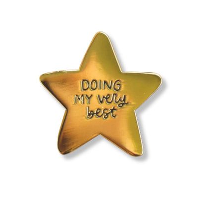 Doing My Very Best Gold Star Pin