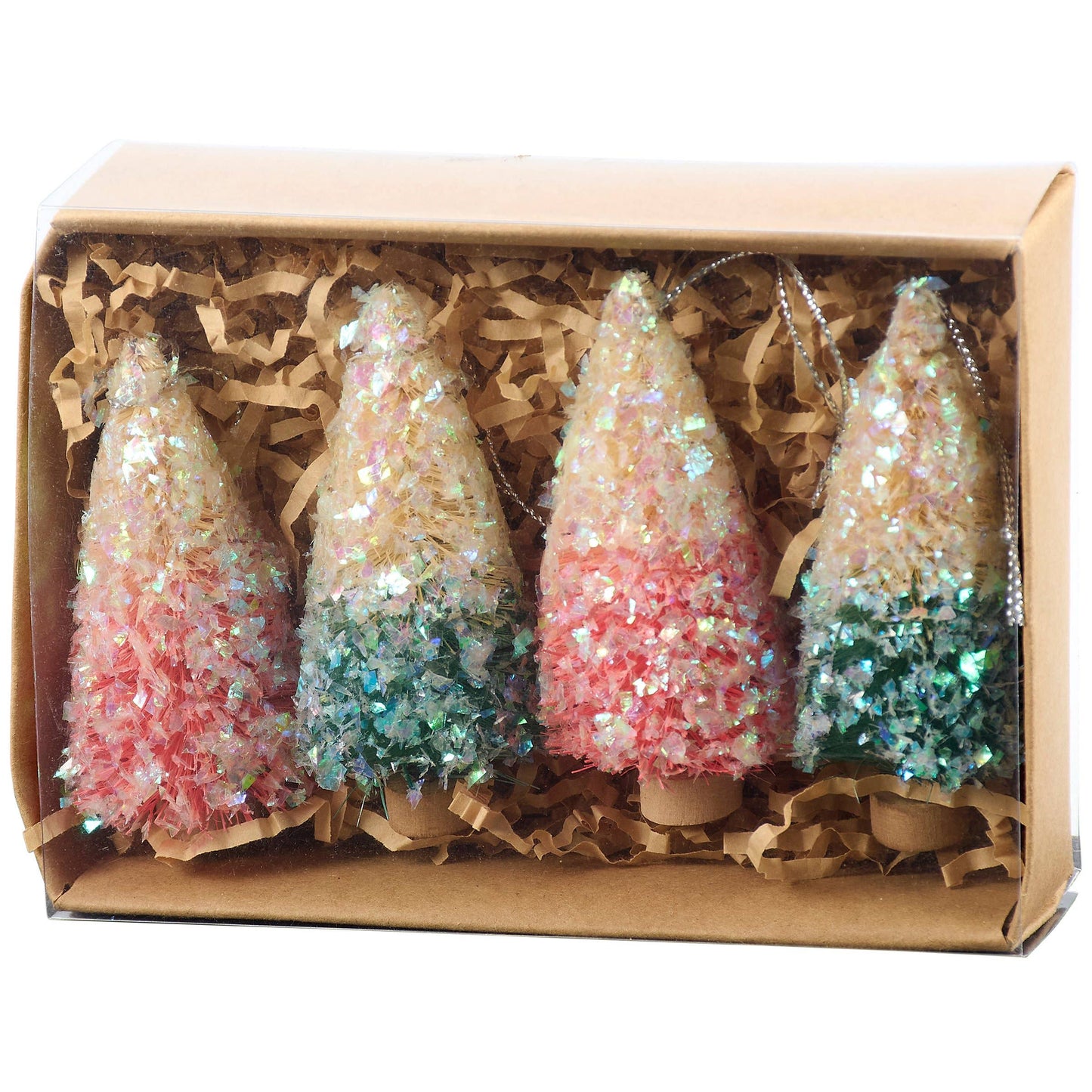 Retro Bottle Brush Tree Set - Christmas Ornaments