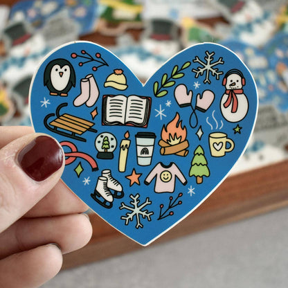 I Love Winter Heart Sticker