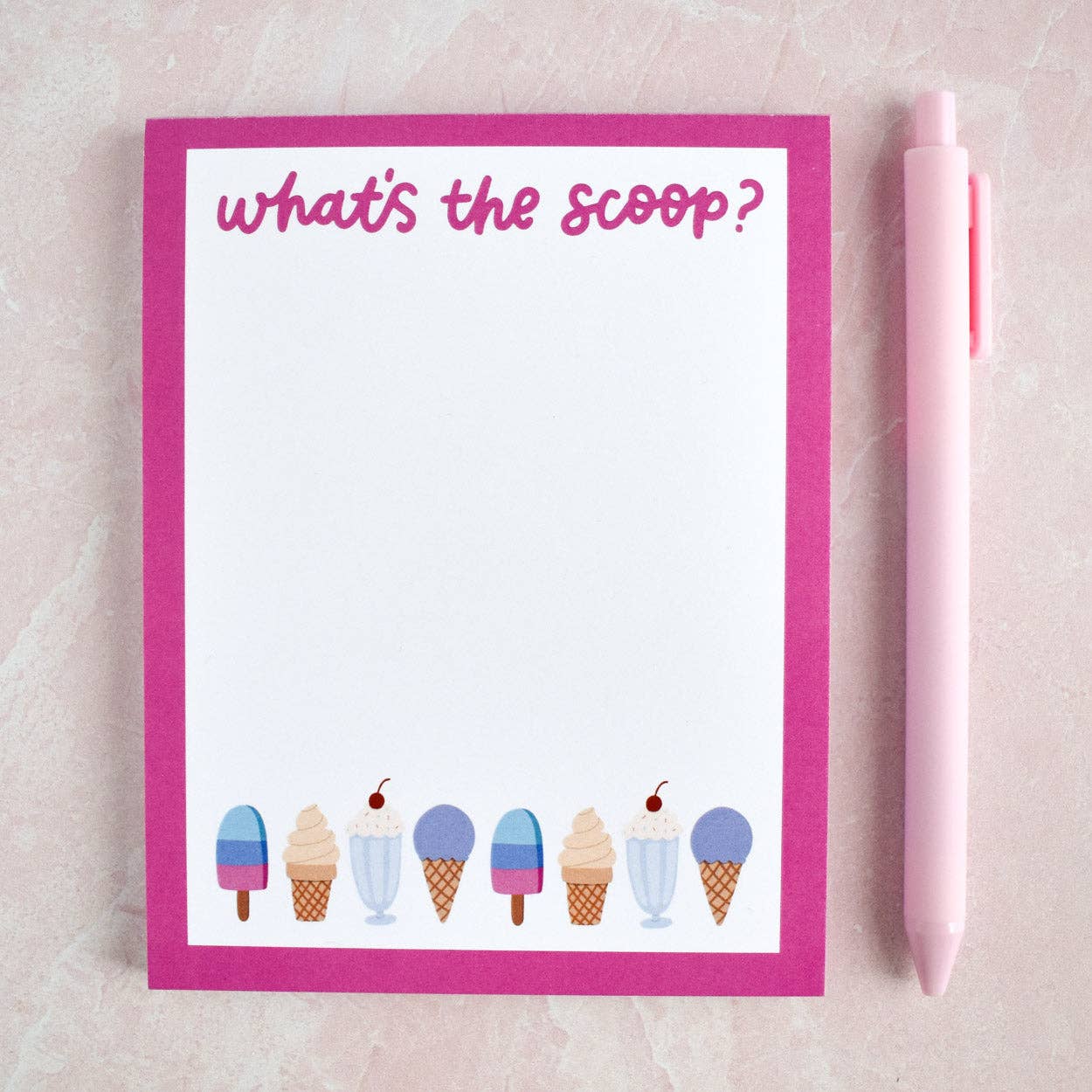 Ice Cream Notepad What's The Scoop