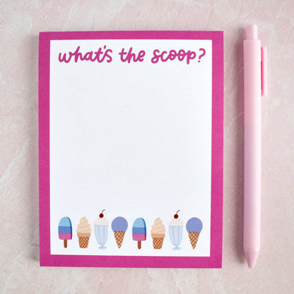 Ice Cream Notepad What's The Scoop