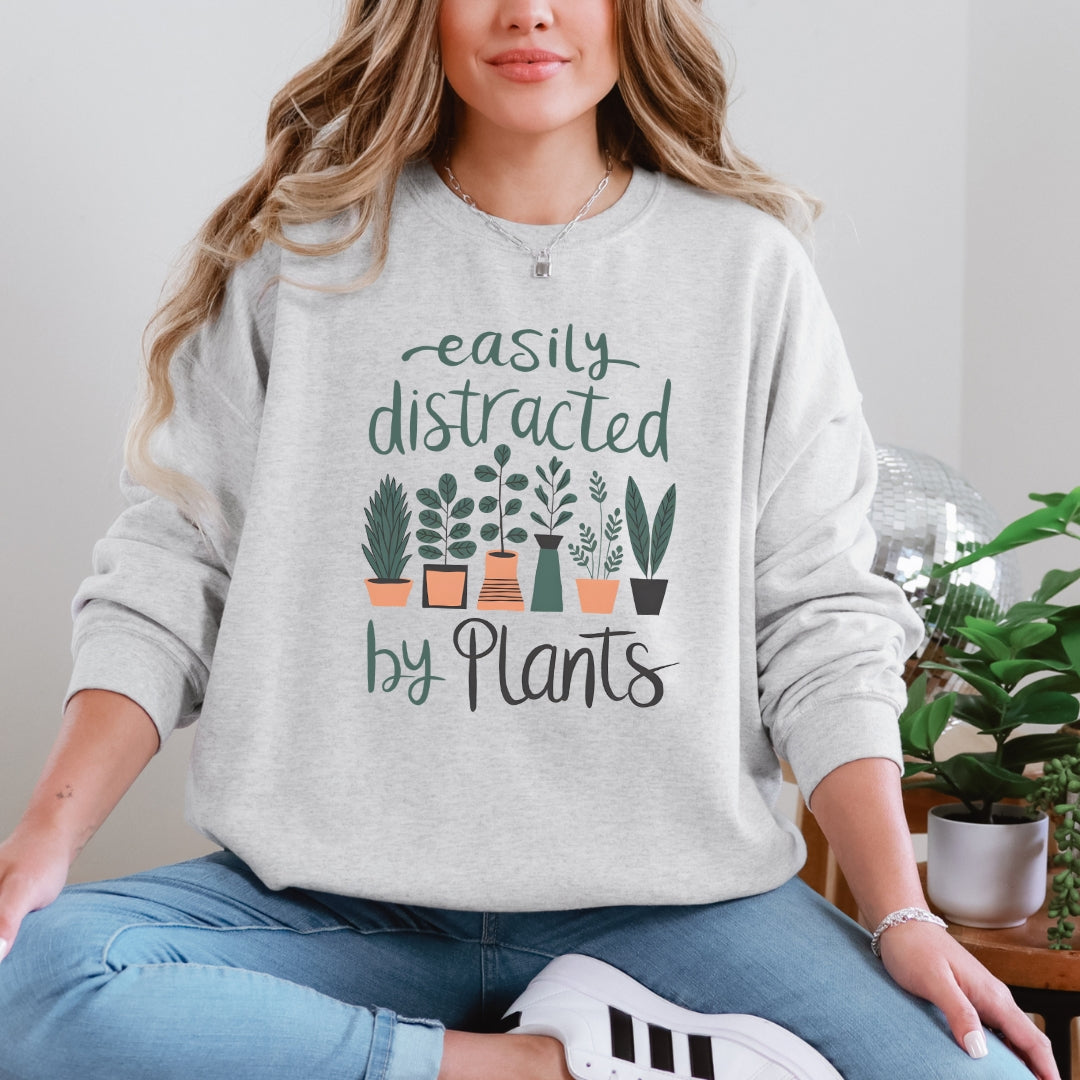 Easily Distracted by Plants Crewneck Sweatshirt