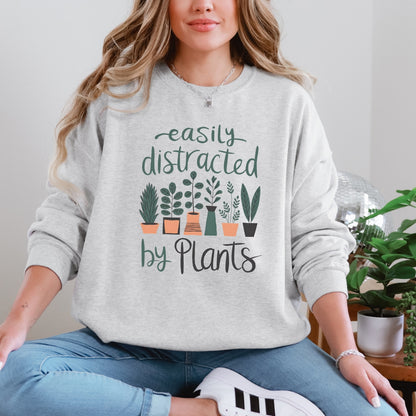 Easily Distracted by Plants Crewneck Sweatshirt