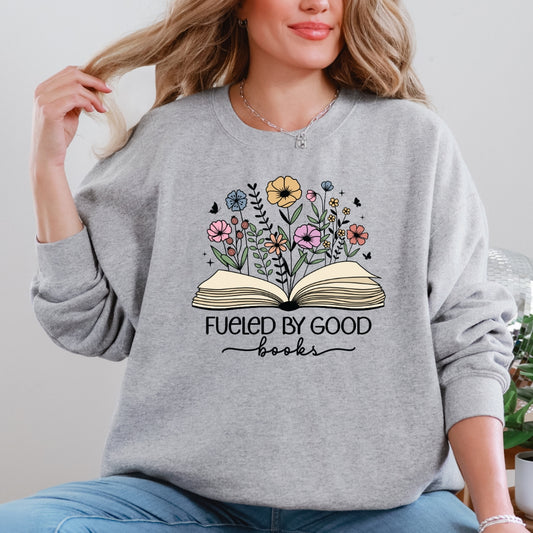 Fueled by Good Books Bookish Crewneck Sweatshirt