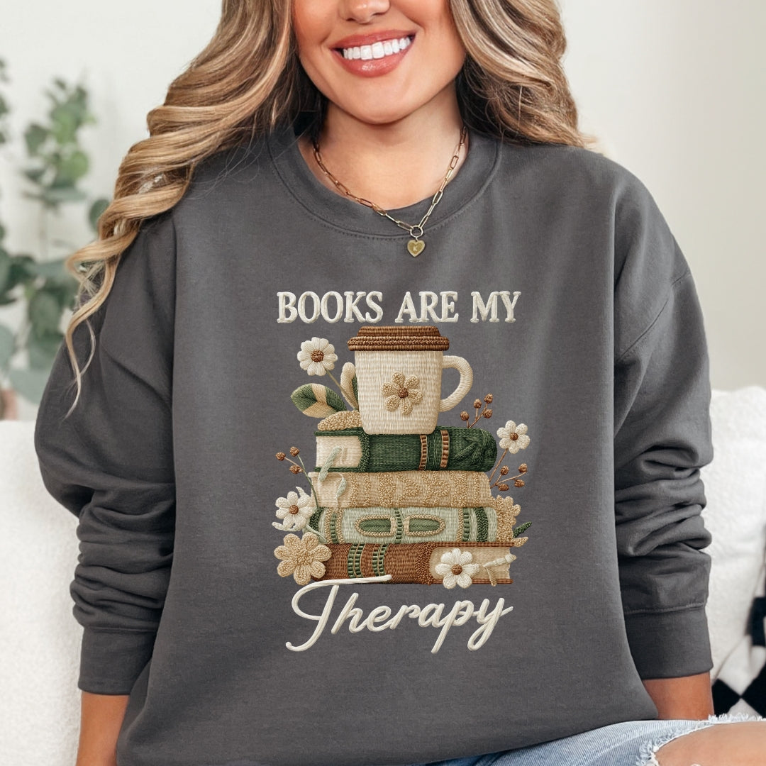 Books are my Therapy Bookish Crewneck Sweatshirt