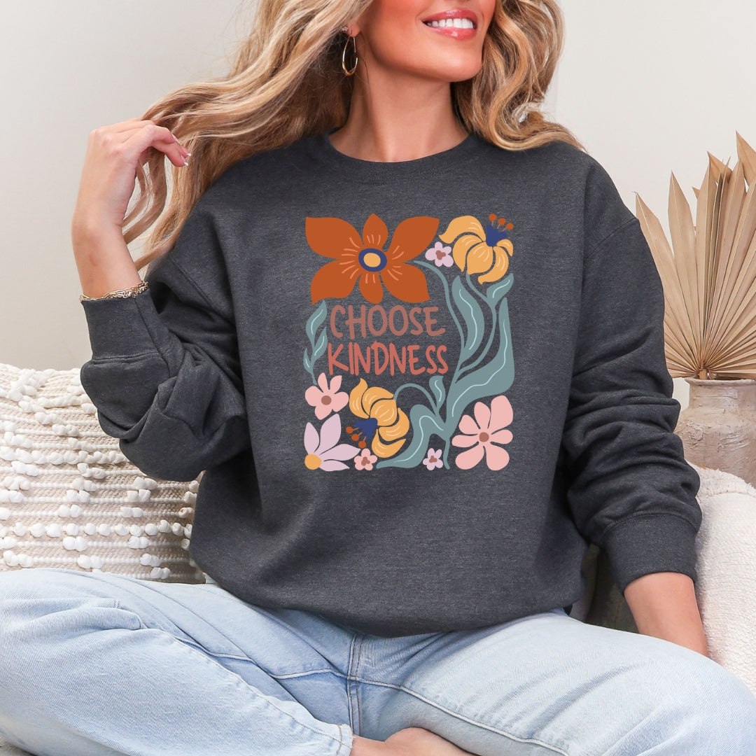 Choose Kindness Floral Crewneck Sweatshirt