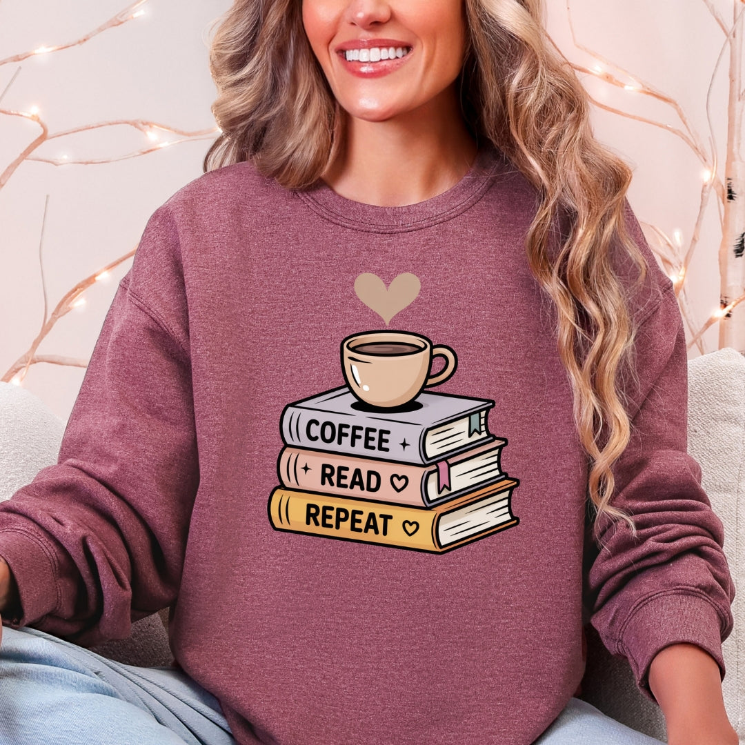 Coffee Read Repeat Bookish Crewneck Sweatshirt