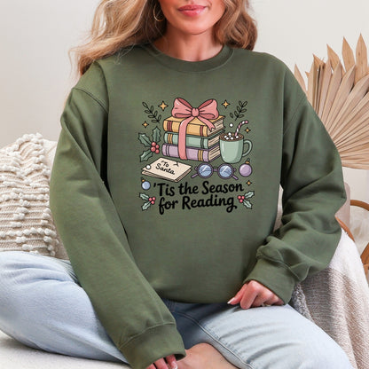 Tis the Season for Reading Bookish Christmas Crewneck Sweatshirt