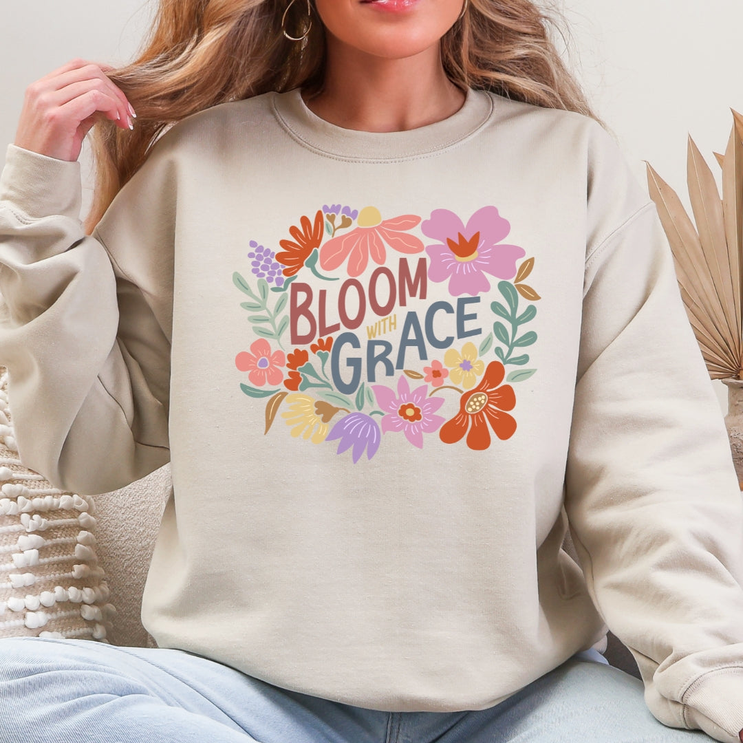 Bloom with Grace Floral Crewneck Sweatshirt
