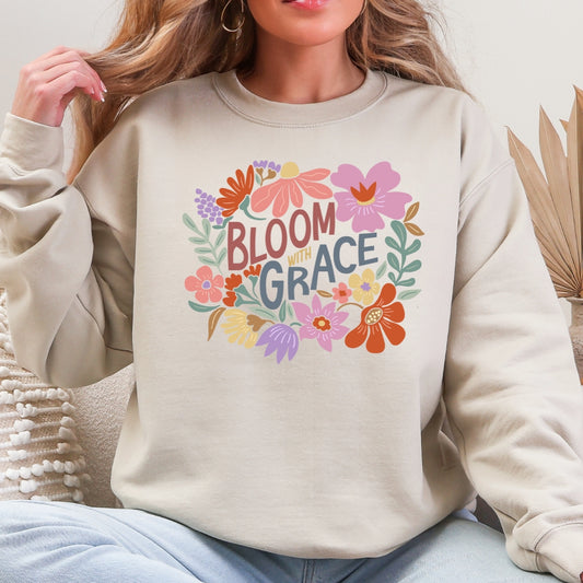 Bloom with Grace Floral Crewneck Sweatshirt
