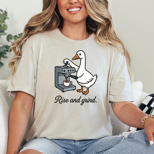 Rise and Grind Espresso Goose T-Shirt