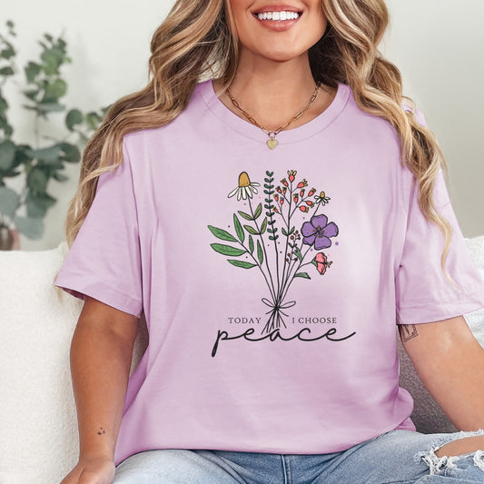 Today I Choose Peace Floral T-Shirt